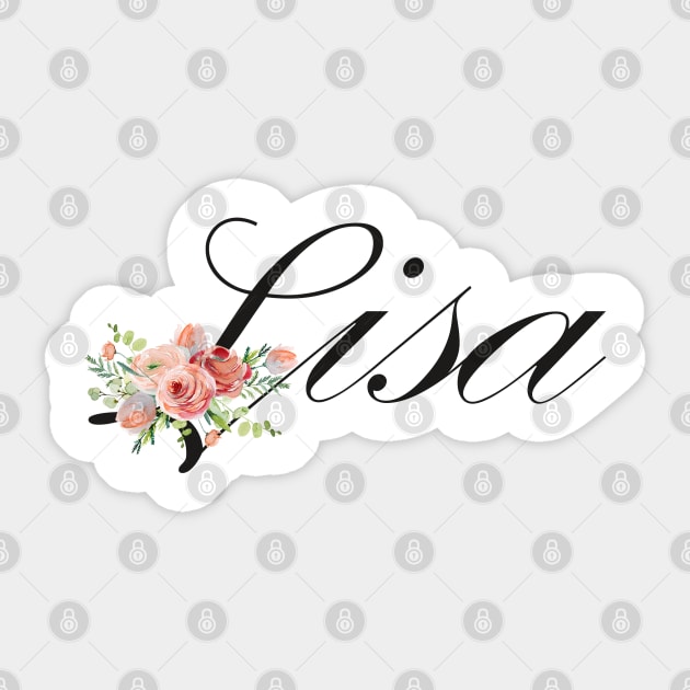 Lisa name letter watercolor flowers Sticker by NeedsFulfilled